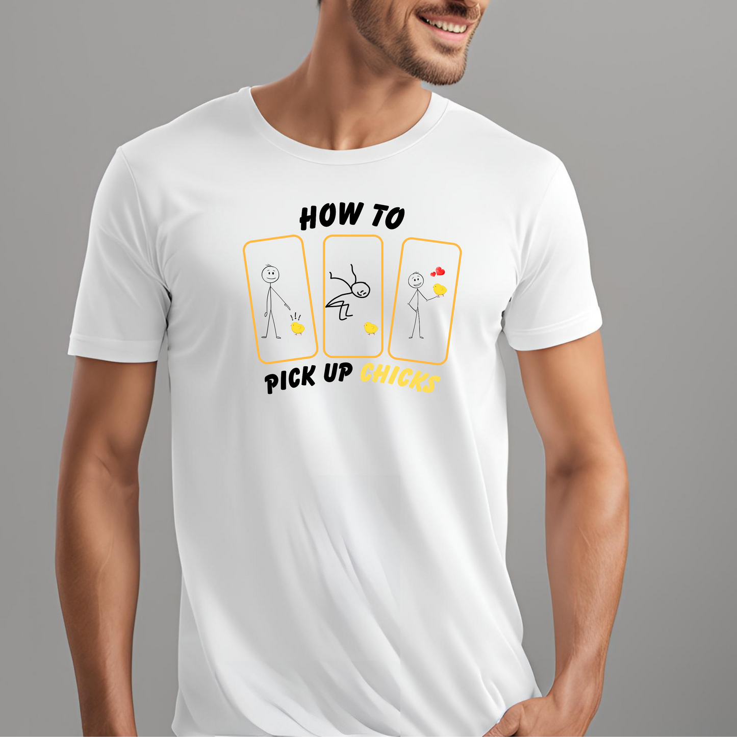 Male round neck t-shirt - How to pick up chicks
